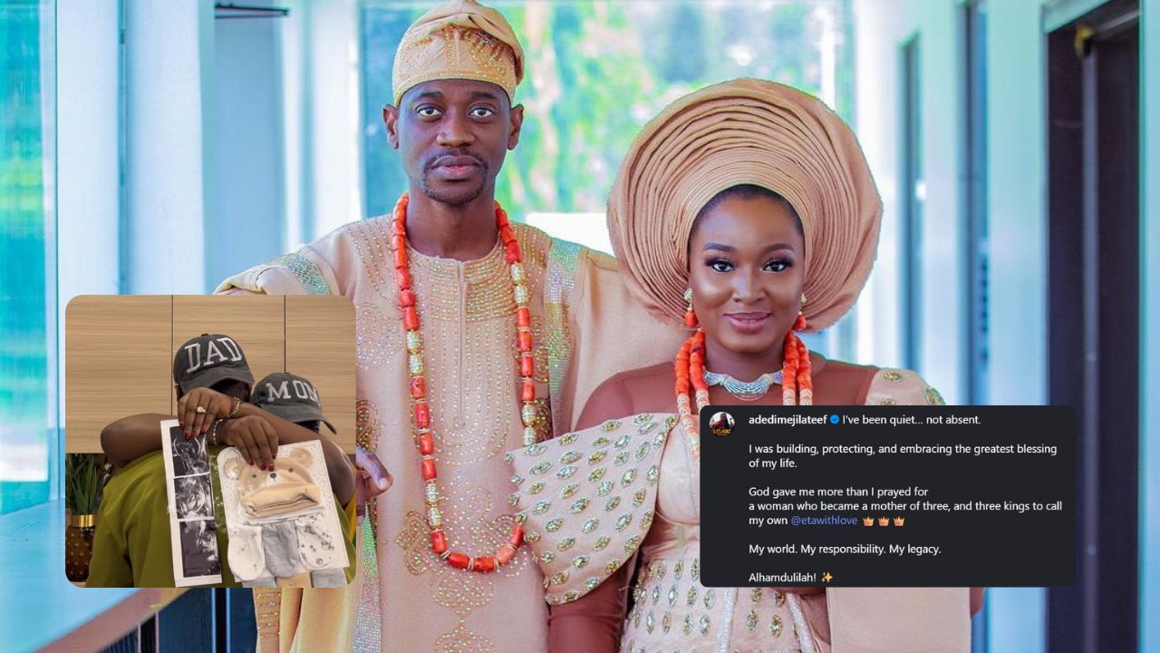 Lateef Adedimeji and Mo Bimpe Welcome Triplets: "God Gave Me More Than I Prayed For"